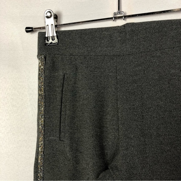 Zara Kids Dark Gray Beaded Stripe Leggings 9 - Picture 3 of 3